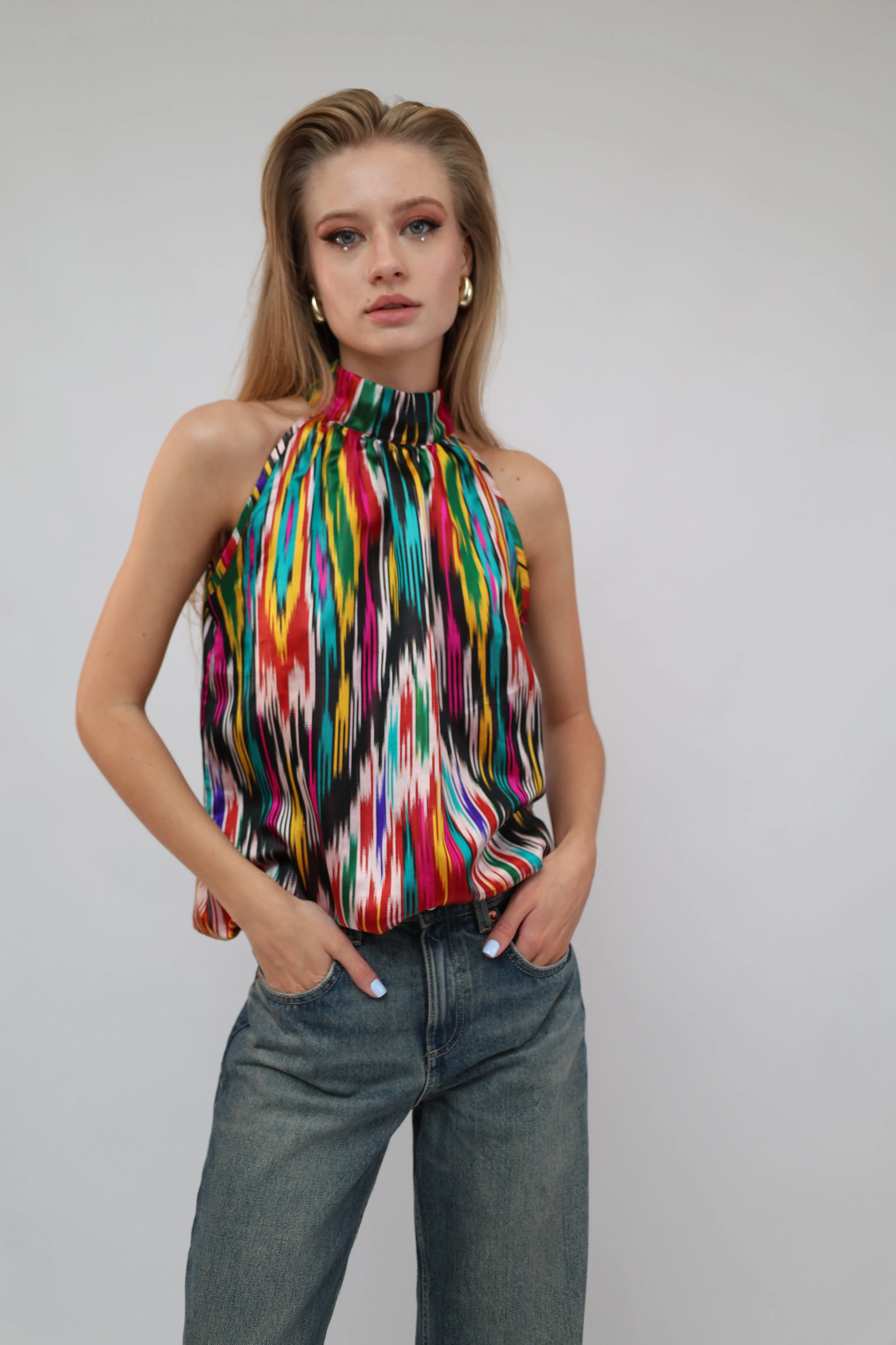 100% Silk Vintage Sleeveless Blouse