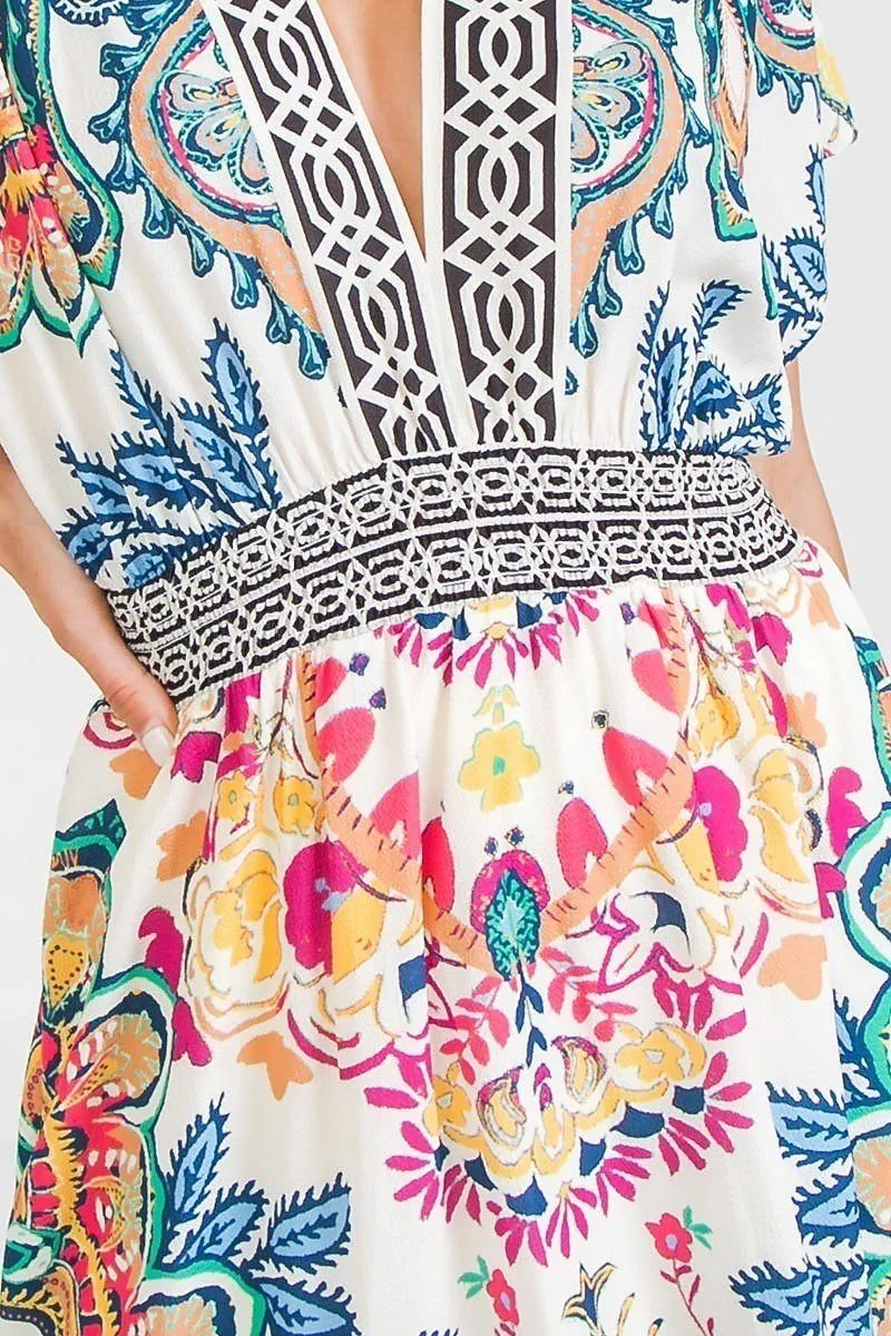 A Printed Woven Hi-lo Dress