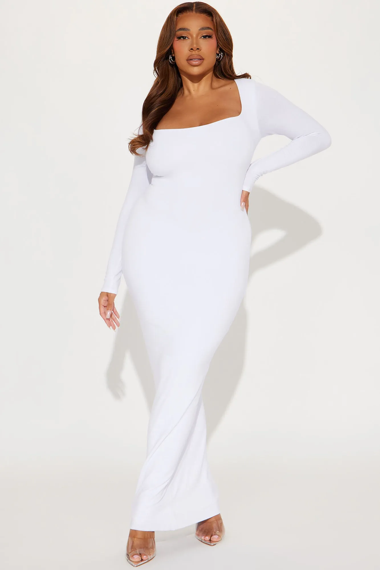 Athena Smooth Snatched Maxi Dress - White