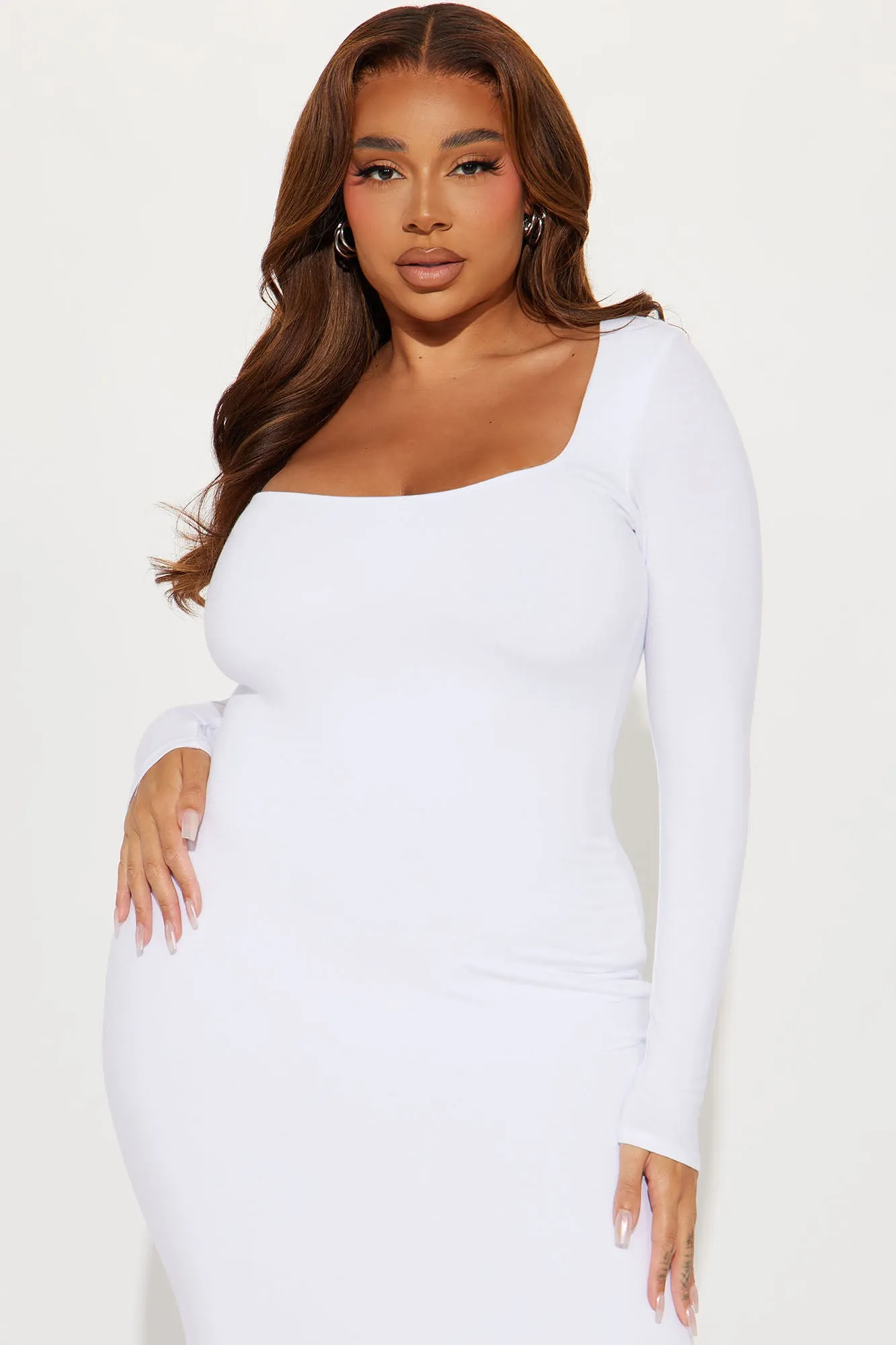 Athena Smooth Snatched Maxi Dress - White