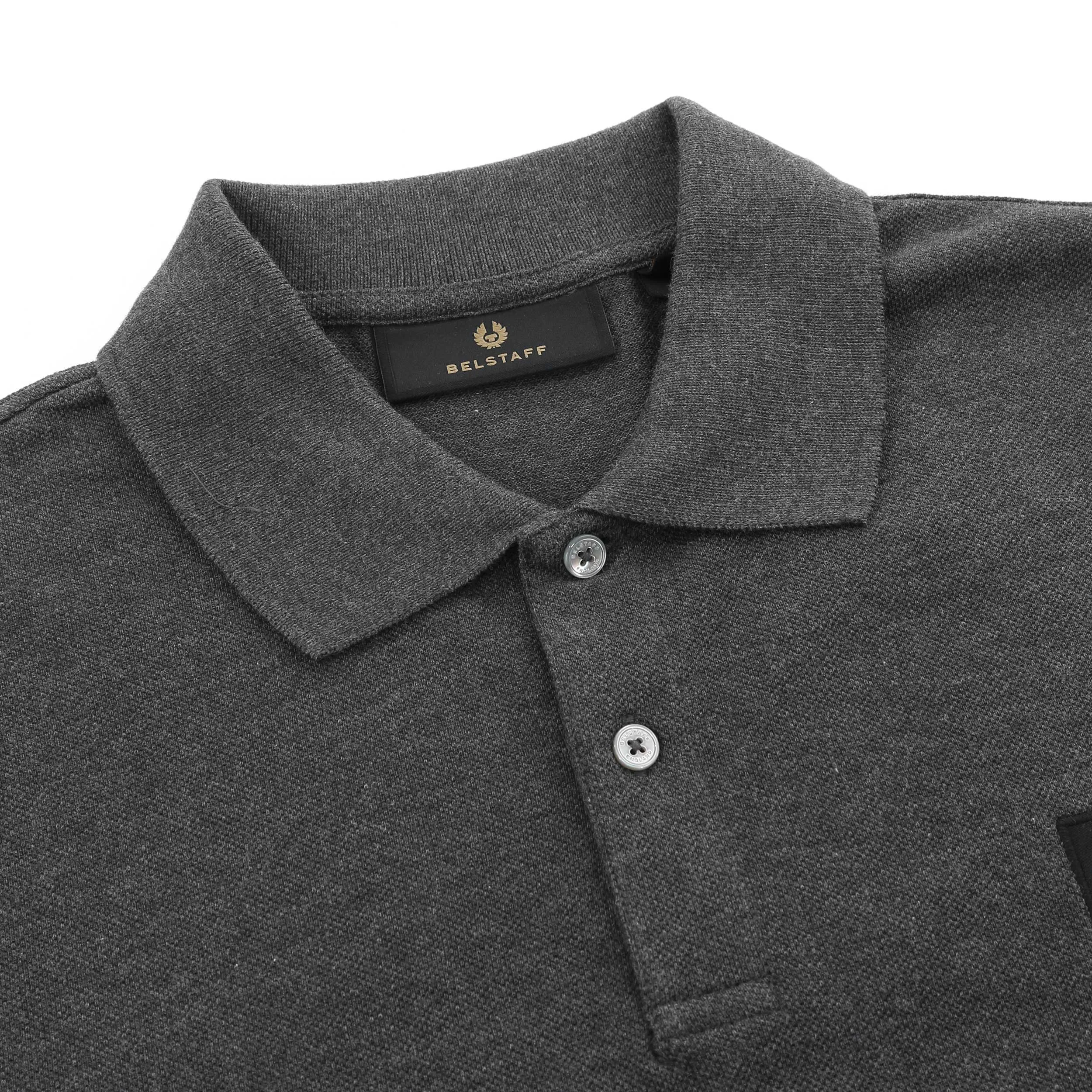 Belstaff Classic Short Sleeve Polo Shirt in Charcoal Heather