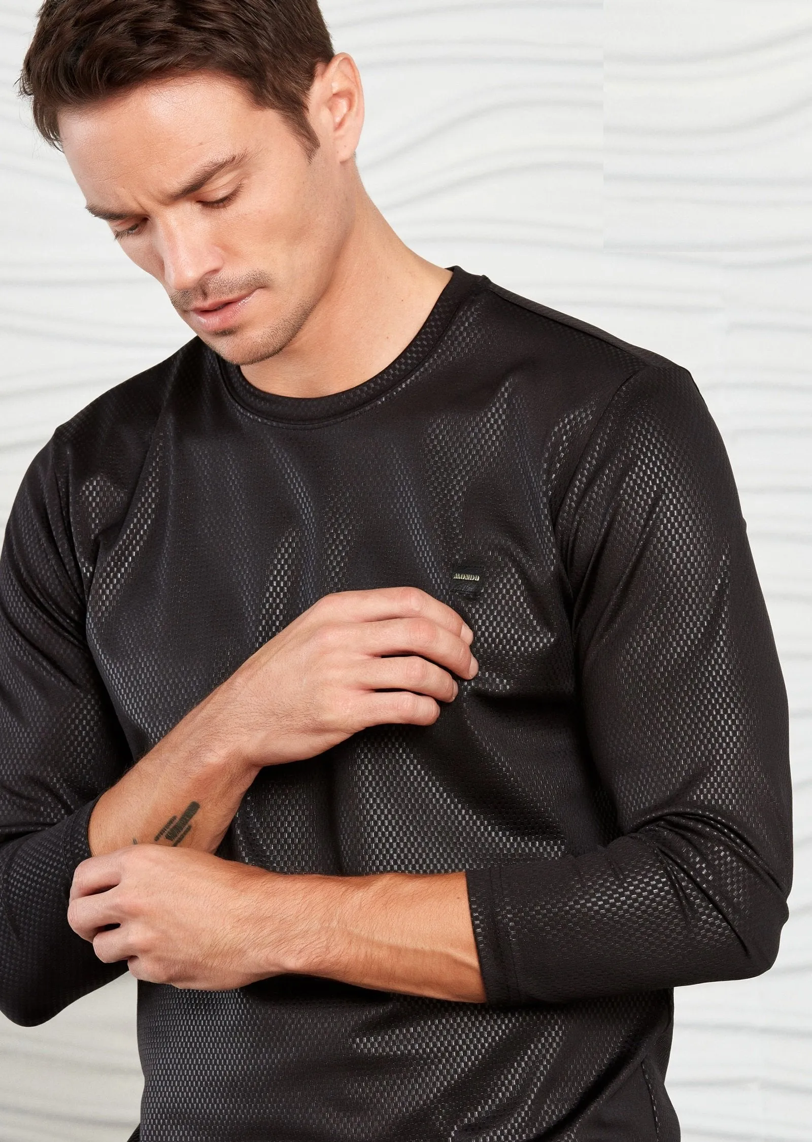 Black Micro Tech Long Sleeve Tee