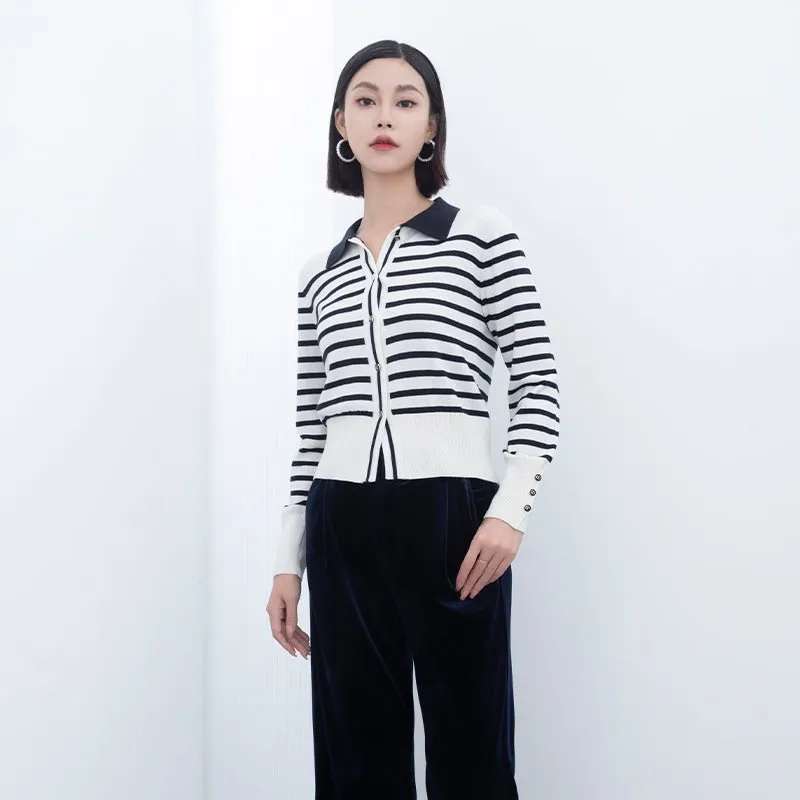 Black&White Striped Knitted Sweater