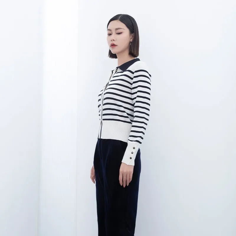 Black&White Striped Knitted Sweater