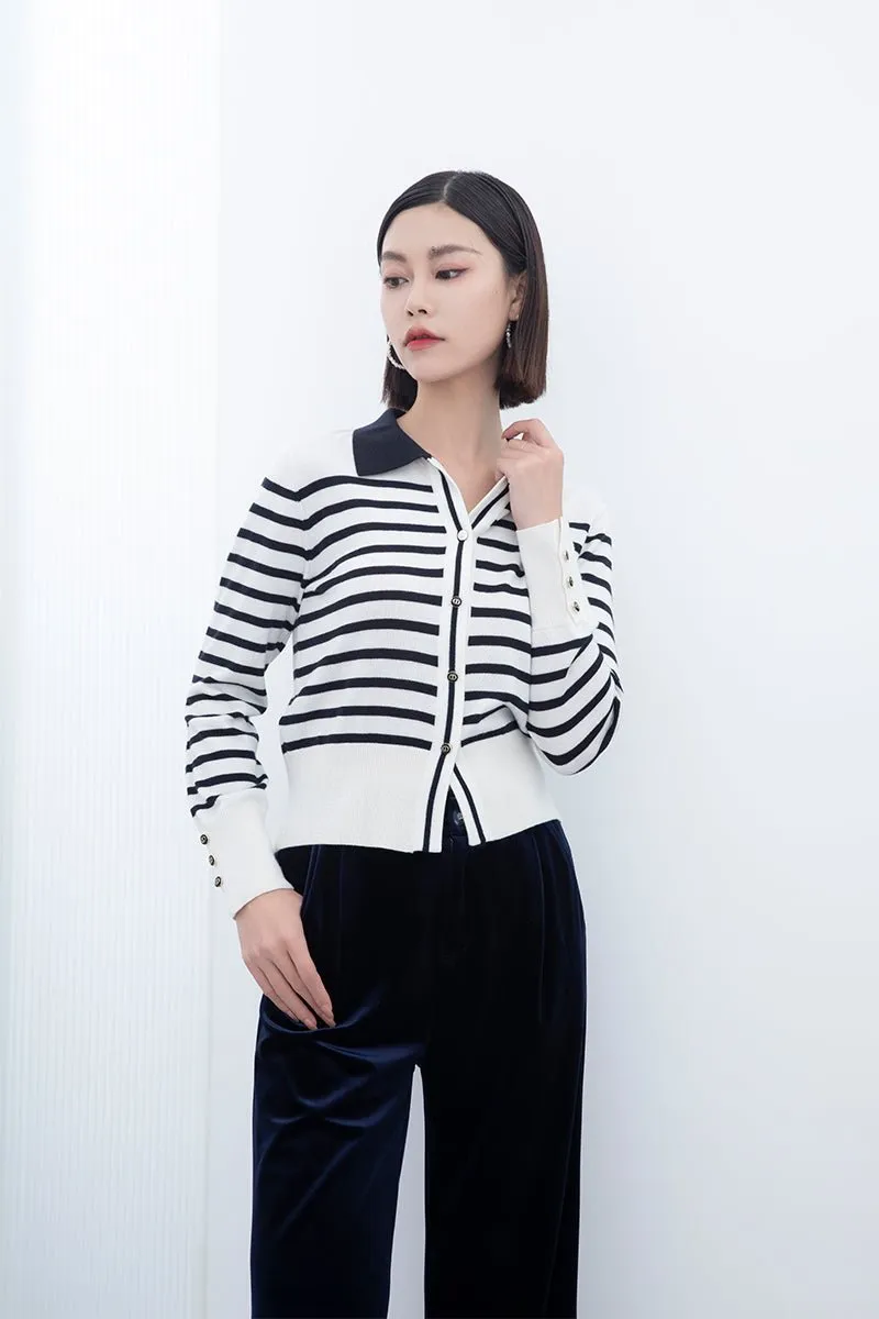 Black&White Striped Knitted Sweater