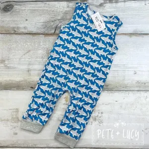 Boy’s “Not So Baby Shark” Sleeveless Romper