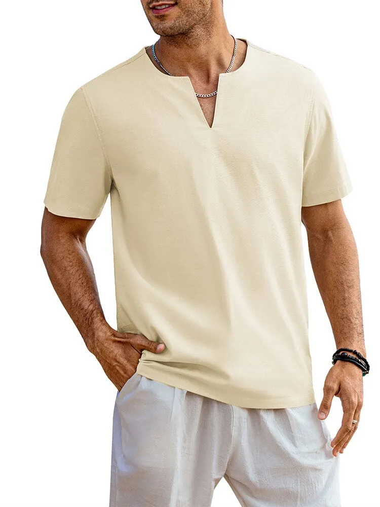 Casual Linen Style Henley Shirt (US Only)