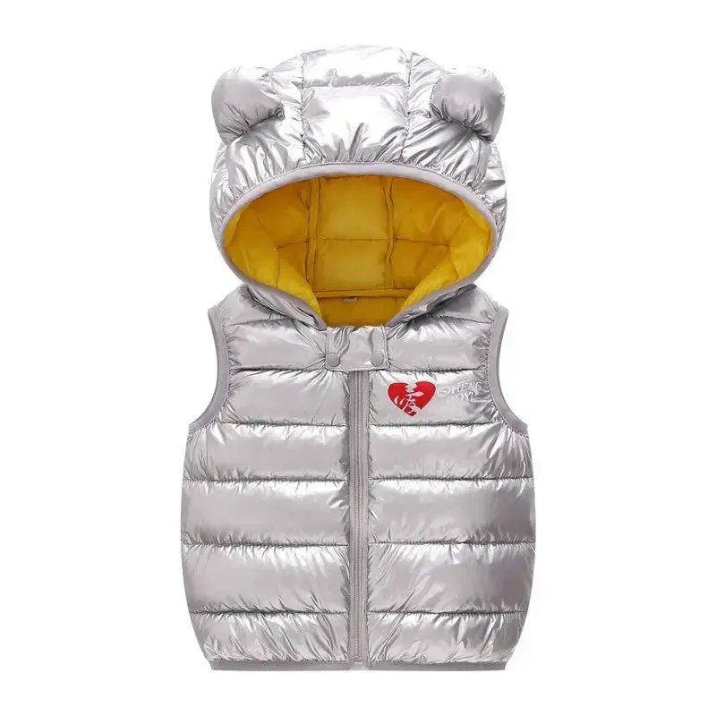 Children Sleeveless Hooded Warm Vest