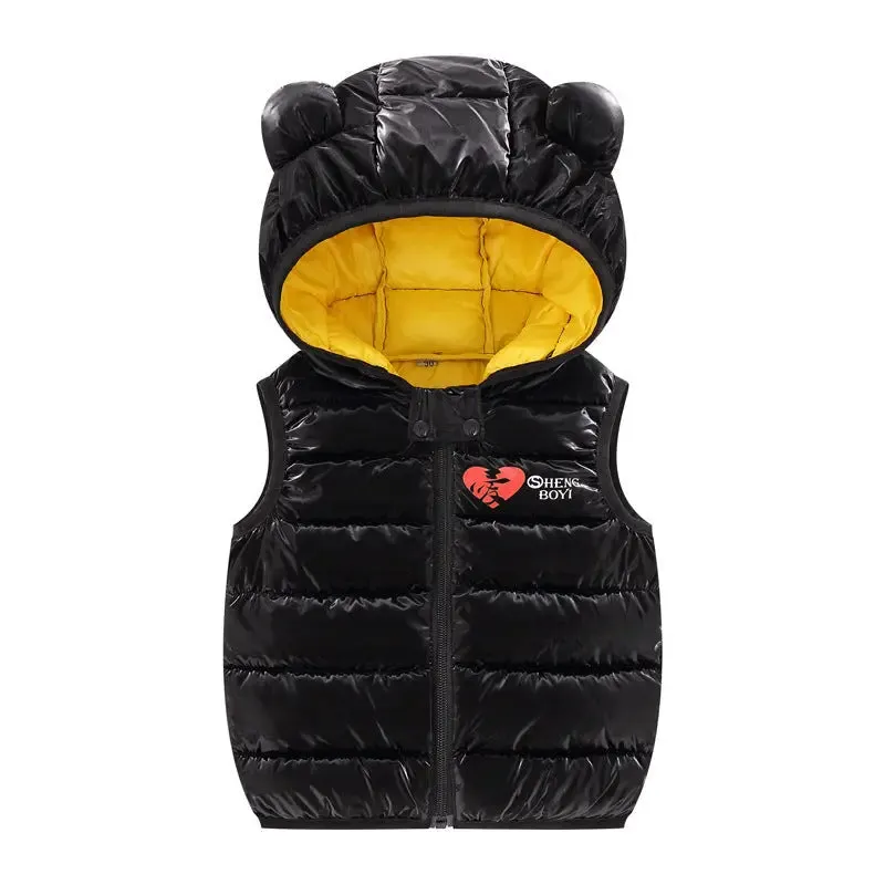 Children Sleeveless Hooded Warm Vest