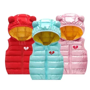 Children Sleeveless Hooded Warm Vest