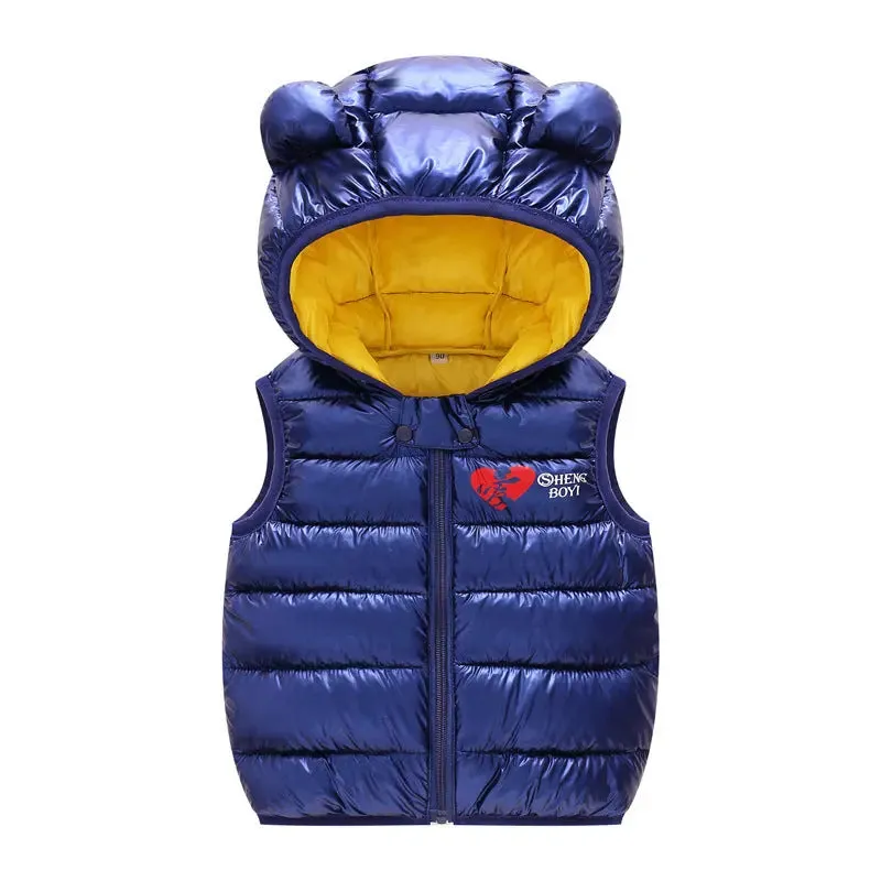 Children Sleeveless Hooded Warm Vest