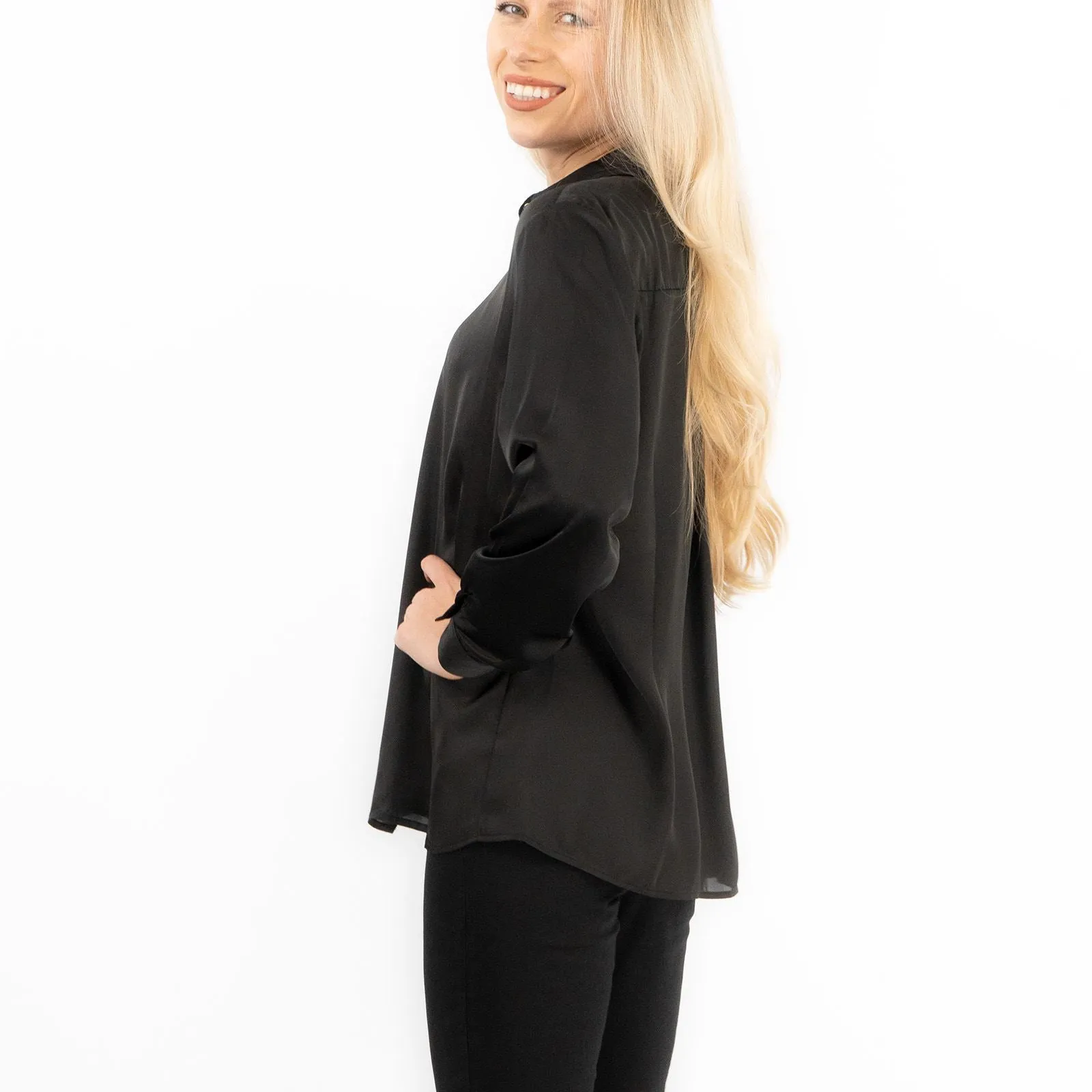 Coast Black Drap Satin Shirt