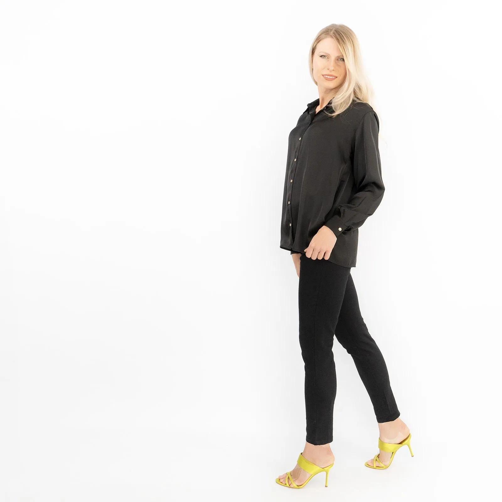 Coast Black Drap Satin Shirt