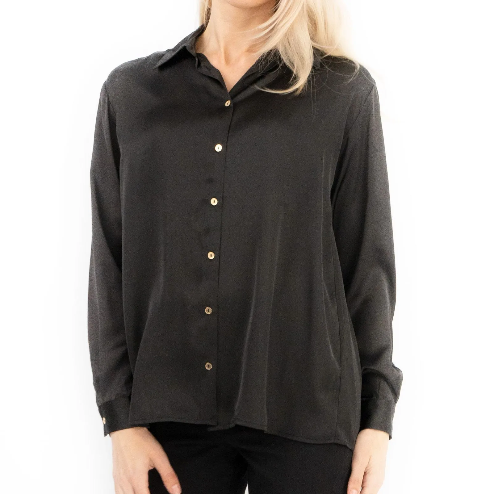 Coast Black Drap Satin Shirt