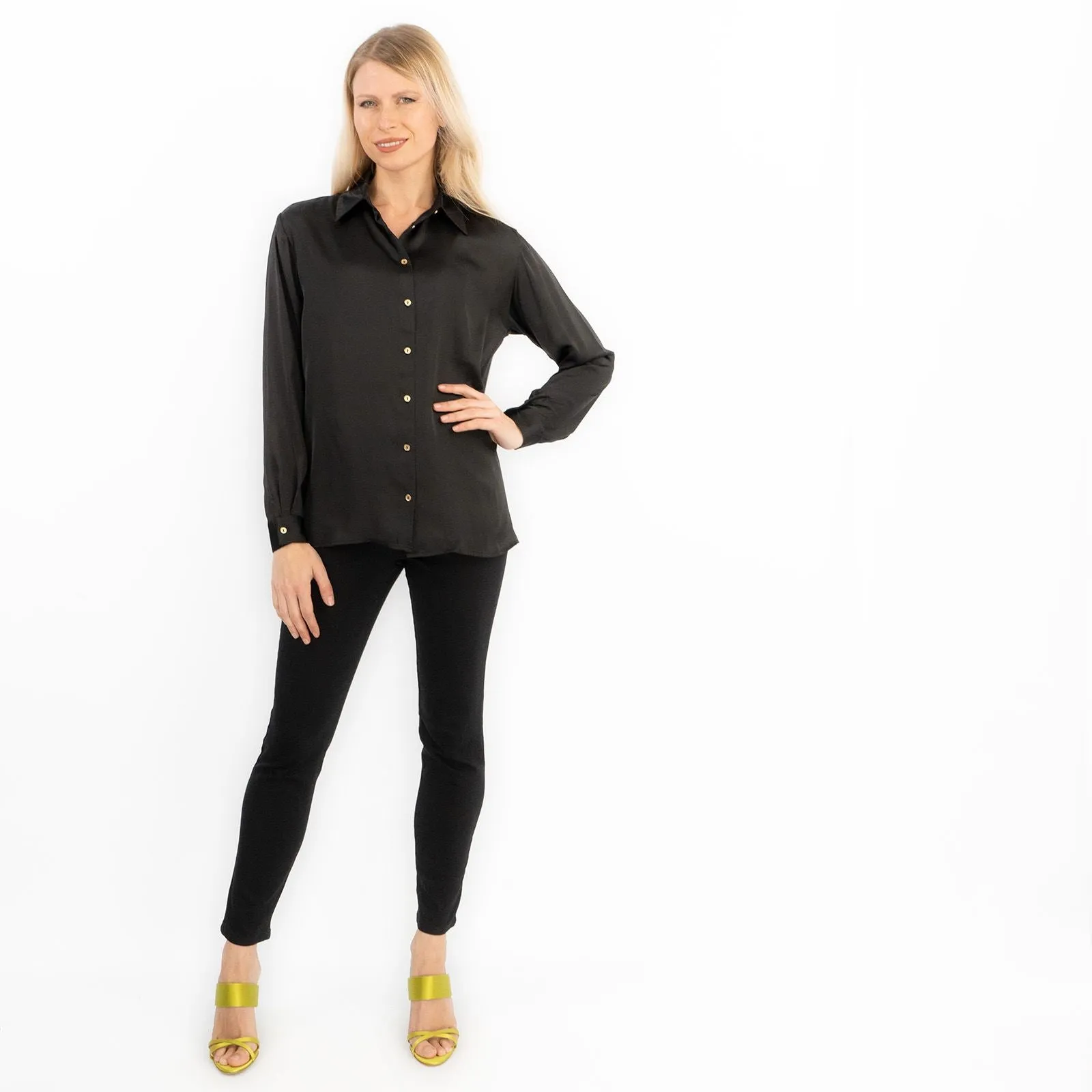 Coast Black Drap Satin Shirt