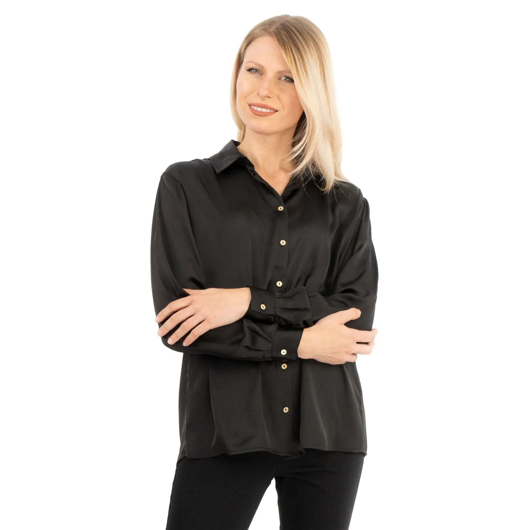 Coast Black Drap Satin Shirt