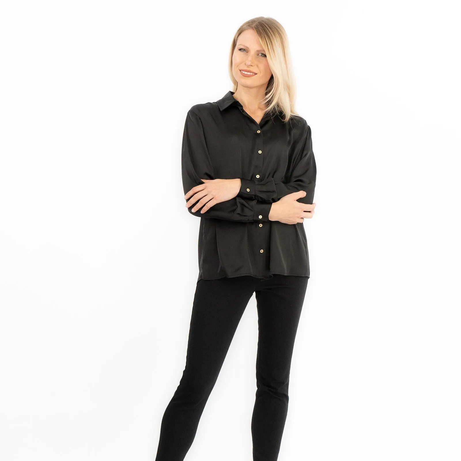 Coast Black Drap Satin Shirt