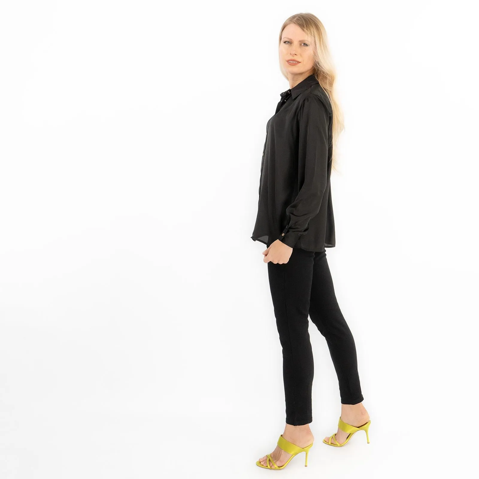 Coast Black Drap Satin Shirt