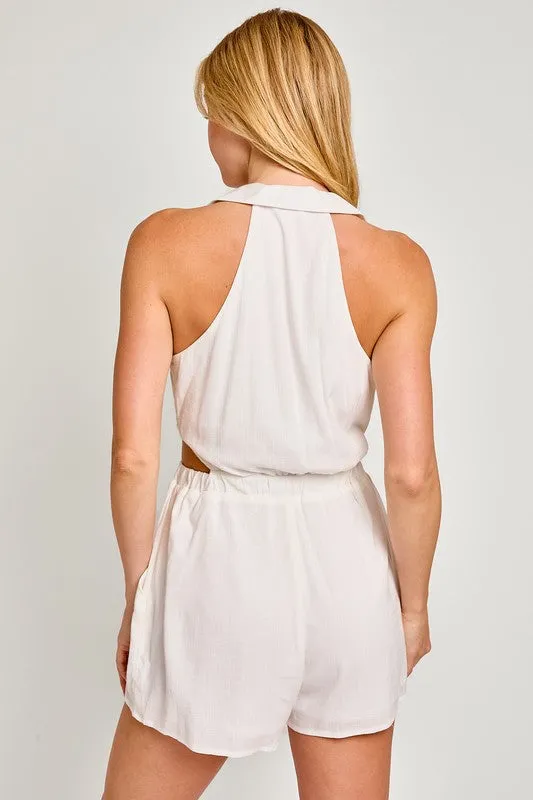 Collared Sleeveless Romper *Online Only*