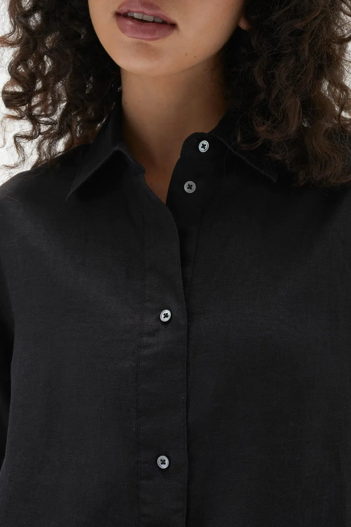 Corine Linen Shirt Black