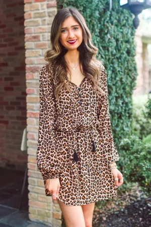 Delaney Leopard Tassel Dress