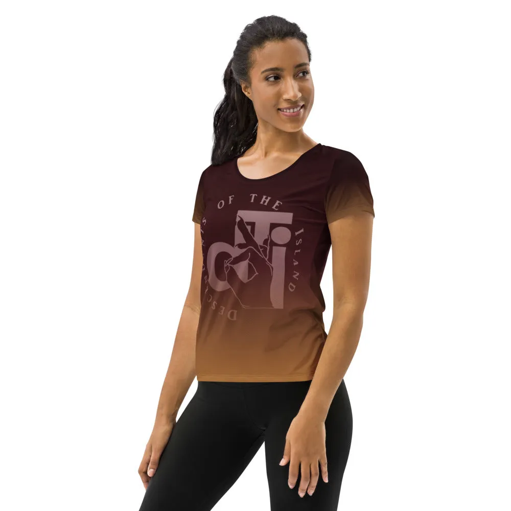 Descendants of the Island Volcano Women's Athletic T-shirt