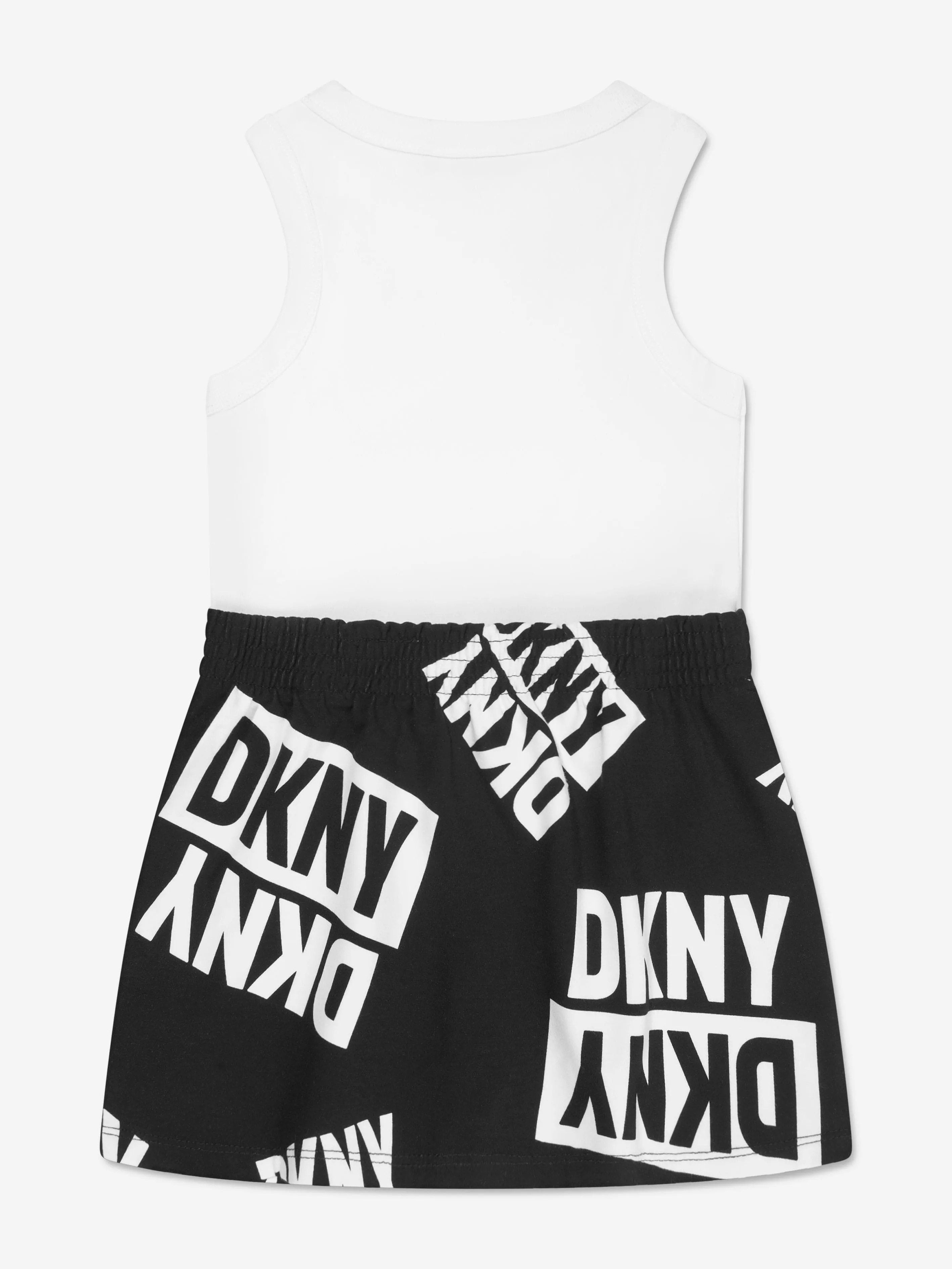 DKNY Girls Sleeveless Logo Dress in Black