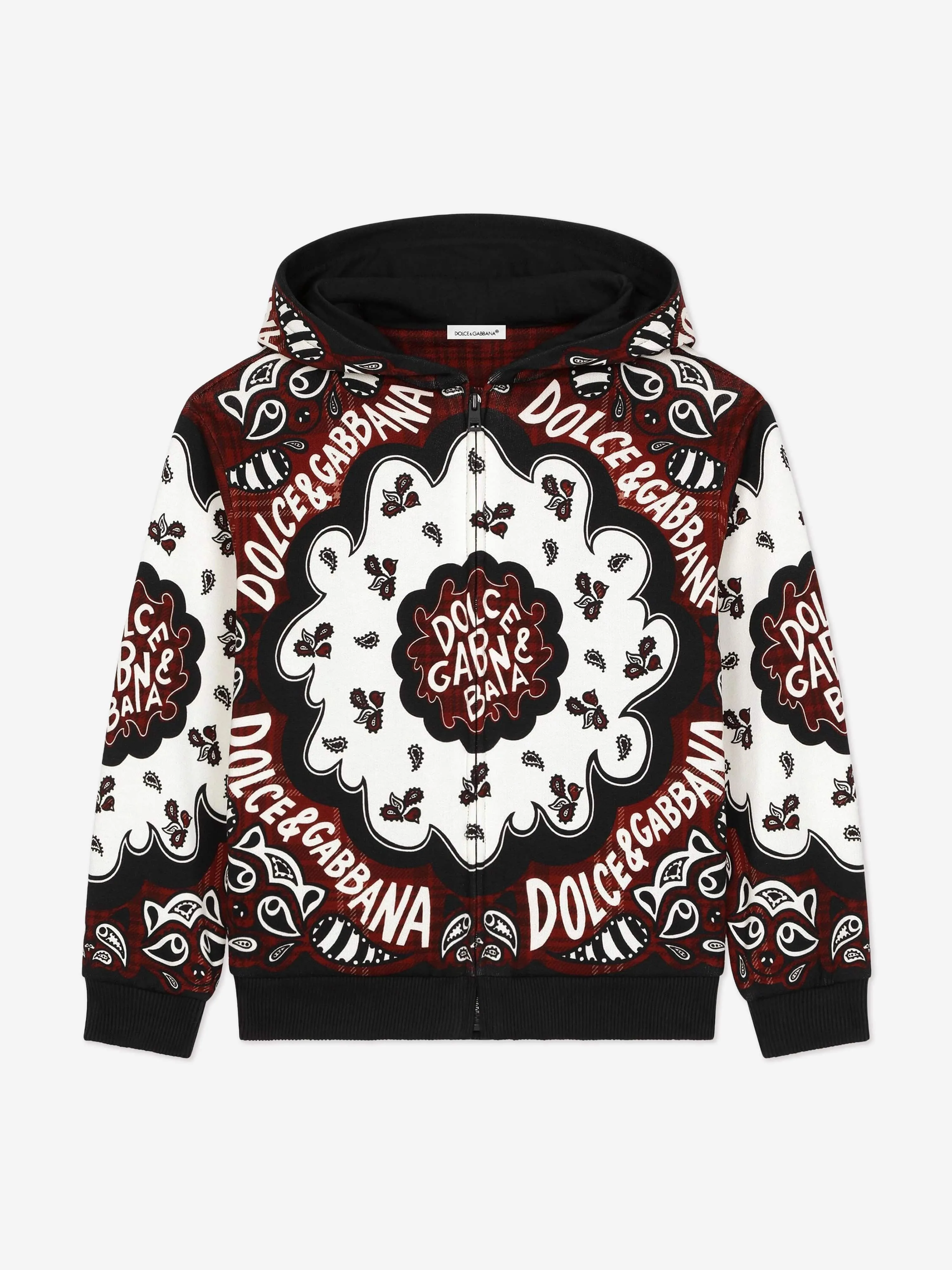 Dolce & Gabbana Boys Bandana Print Hoodie in Multicolour