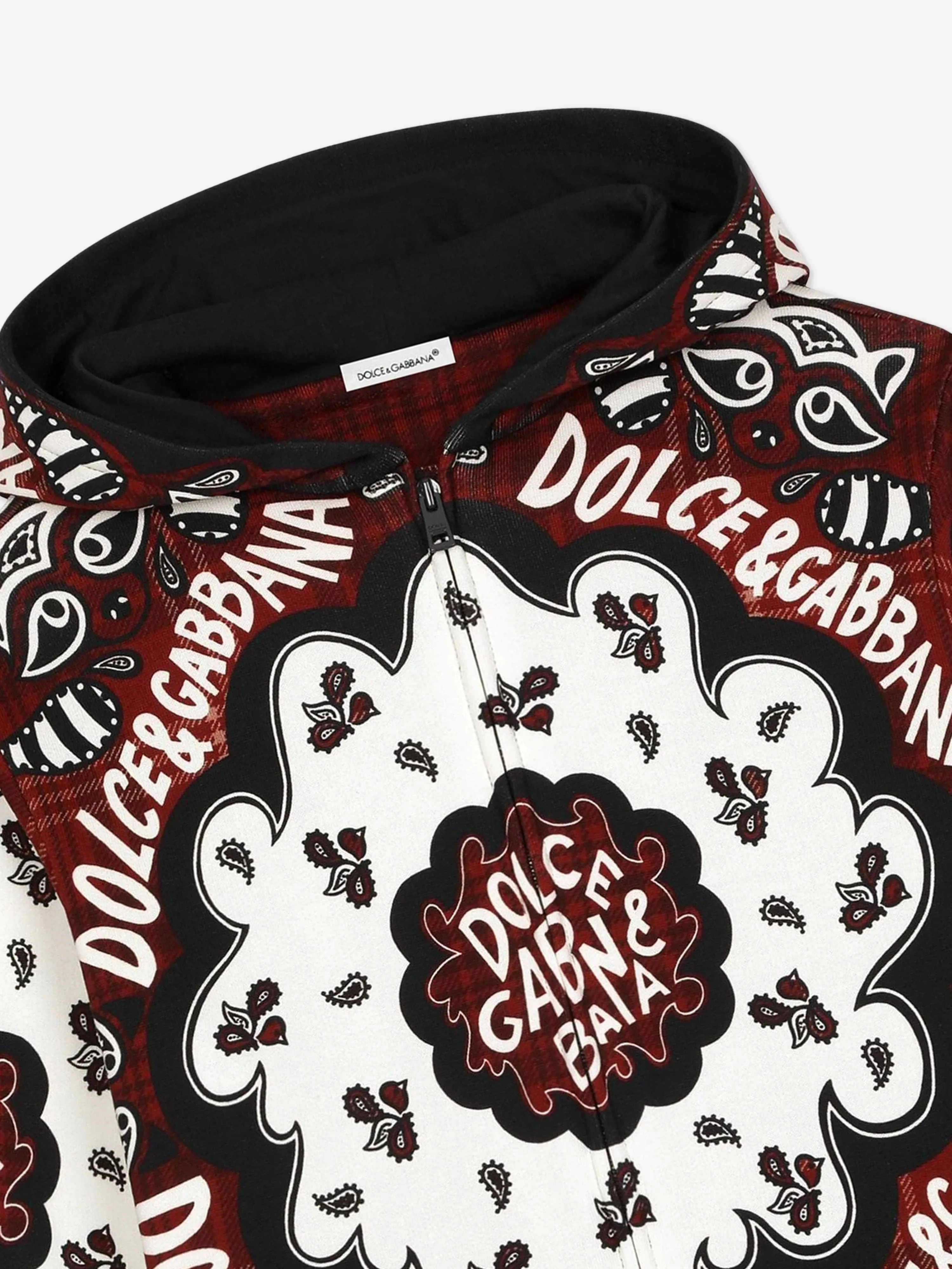 Dolce & Gabbana Boys Bandana Print Hoodie in Multicolour