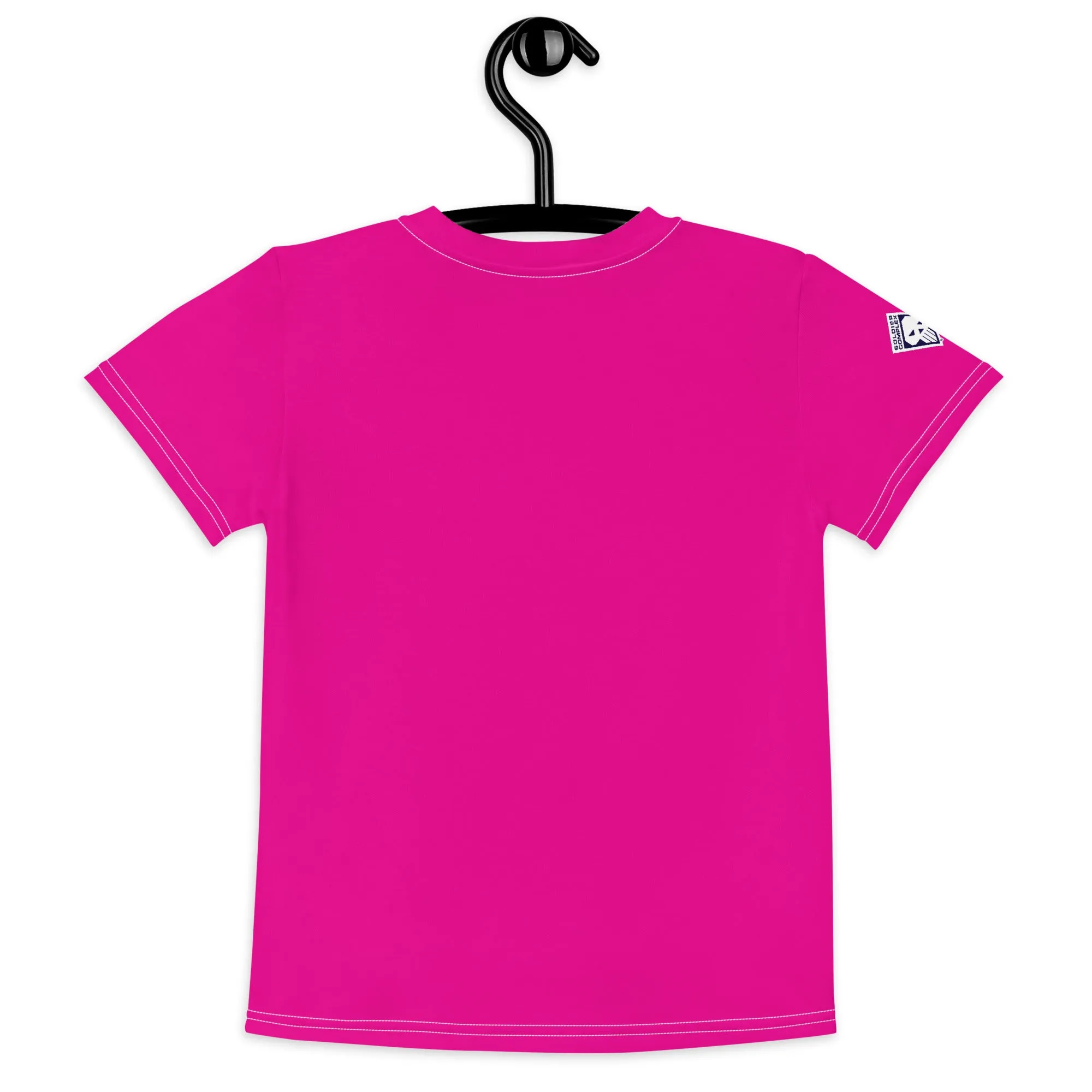 Dynamic Comfort: Girl's Short Sleeve Classic Judo Rash Guard - Hollywood Cerise