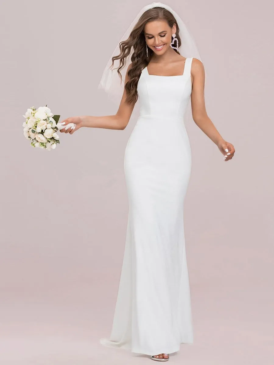 Elegant Sleeveless Bodycon Sheath Simple Wedding Dress