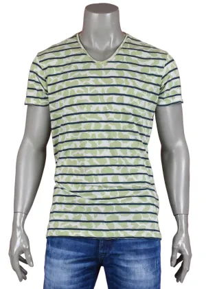 Green Blue Stripe Luxury Cotton Tee