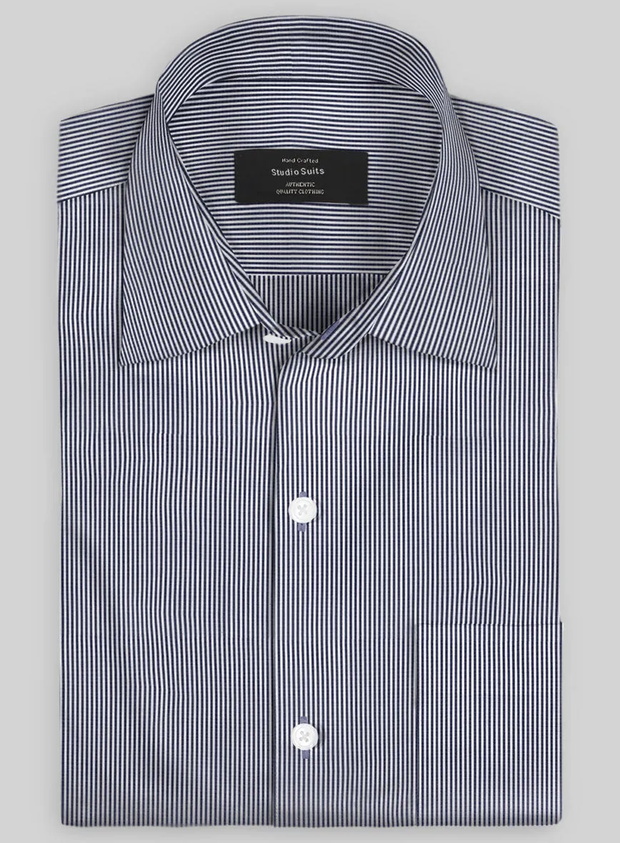 Italian Lombardo Candy Navy Blue Stripes Shirt