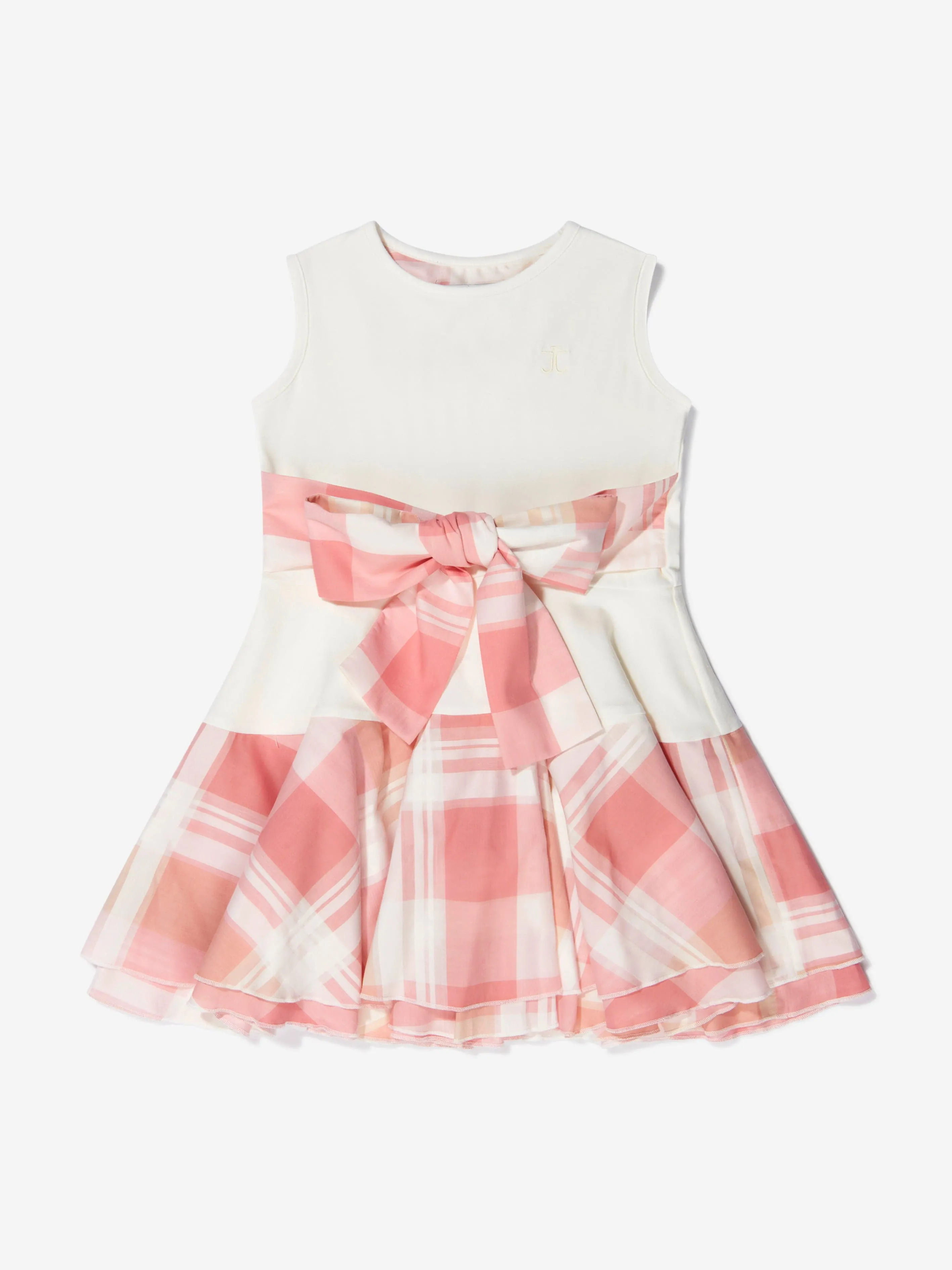 Jessie And James Girls Cotton Check Sleeveless Dress