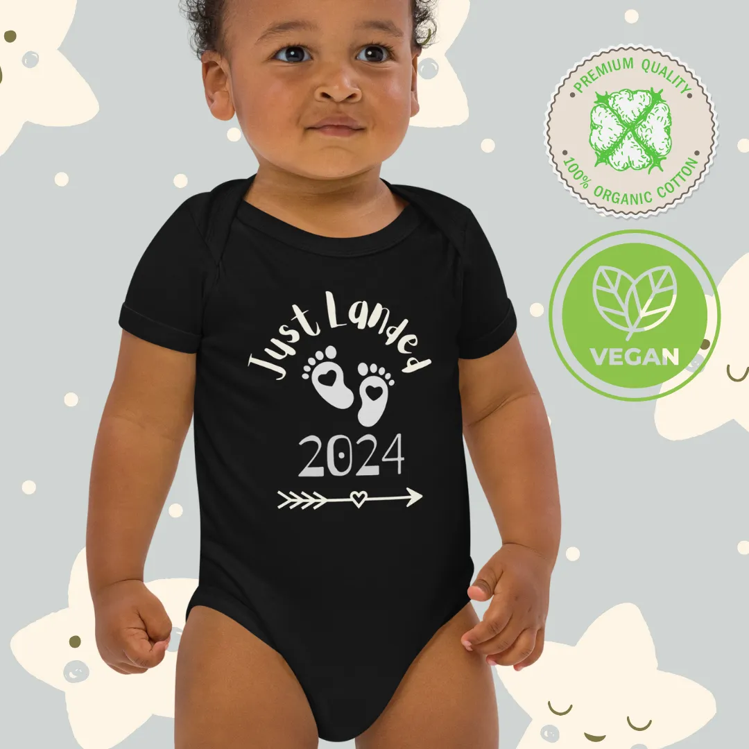 Just landed, Organic cotton baby bodysuit