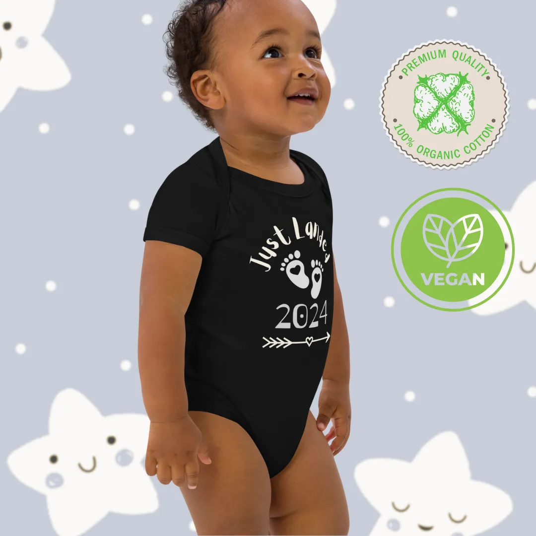 Just landed, Organic cotton baby bodysuit