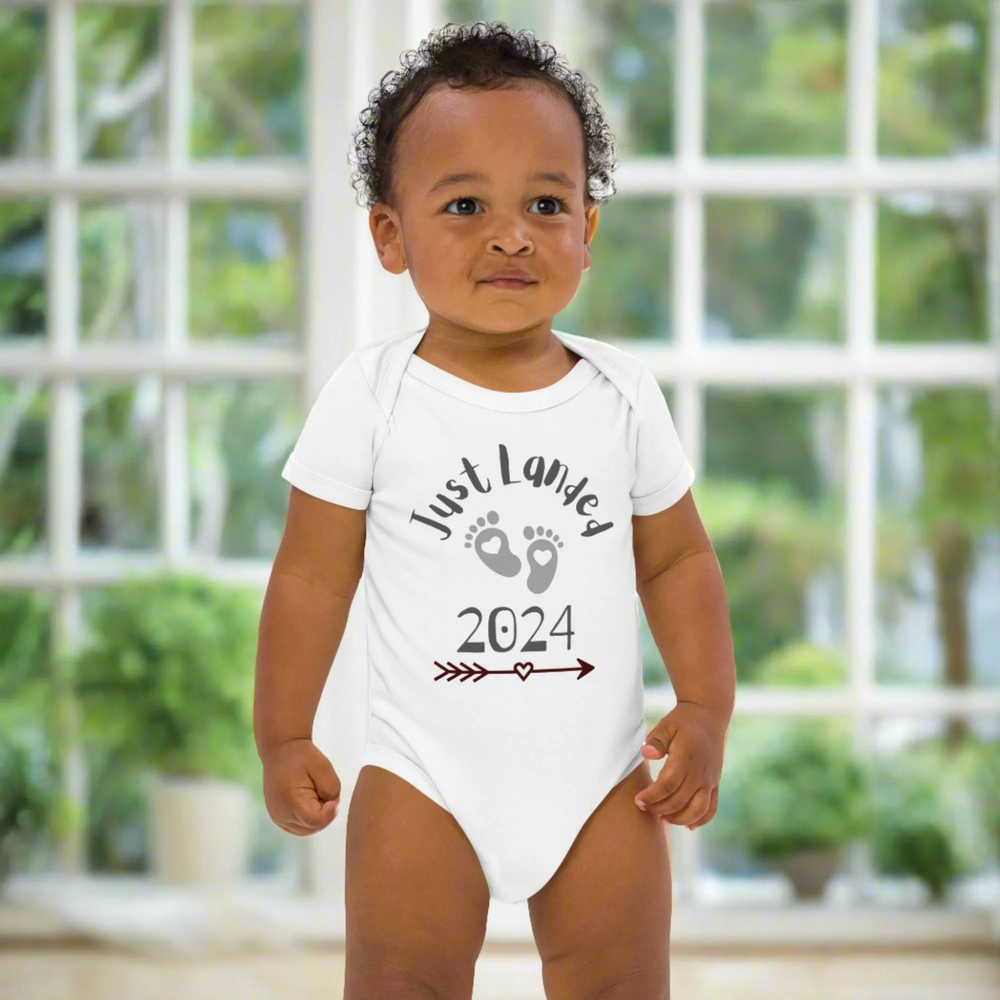 Just landed, Organic cotton baby bodysuit