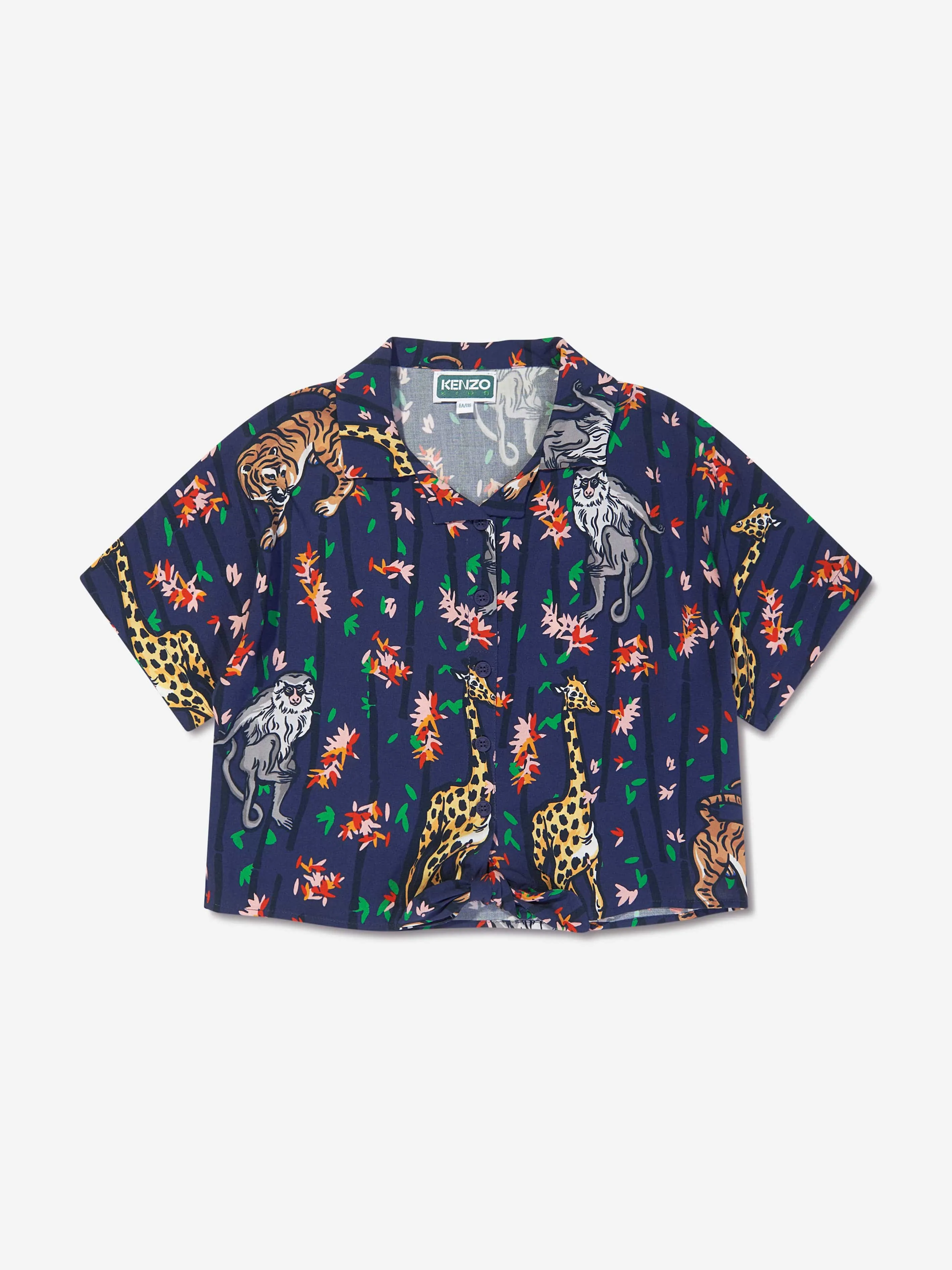 KENZO Girls Short Sleeve Shirt in Blue