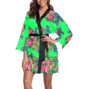 Kokum's Revenge Green Long Sleeve Satin Robe