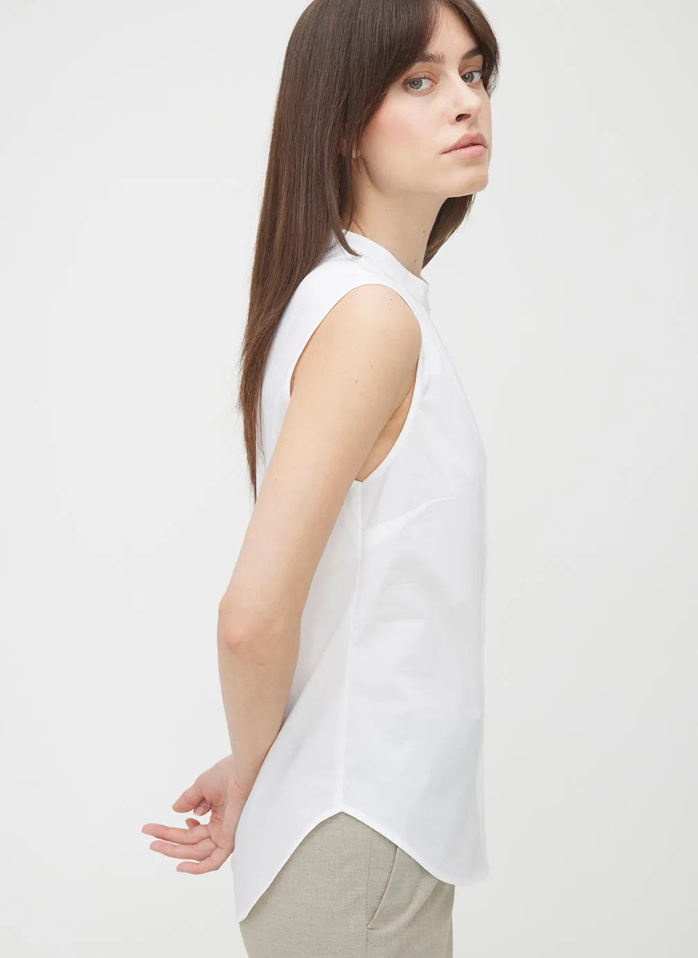 Marbella Sleeveless Poplin Shirt