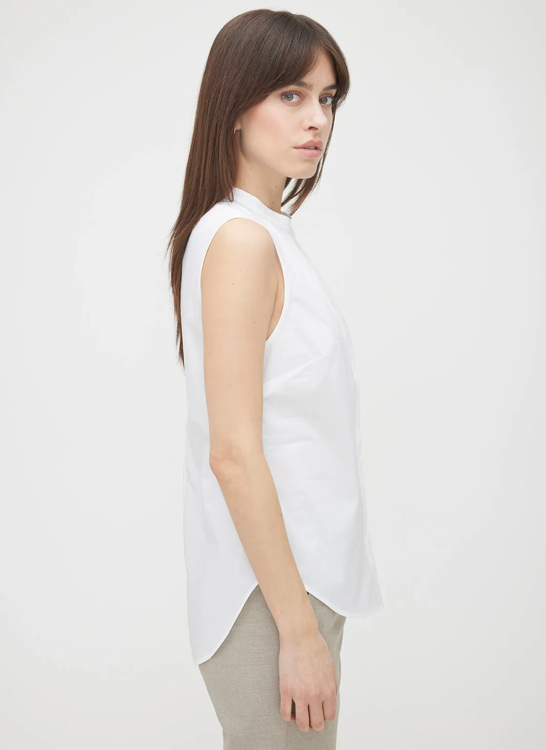 Marbella Sleeveless Poplin Shirt