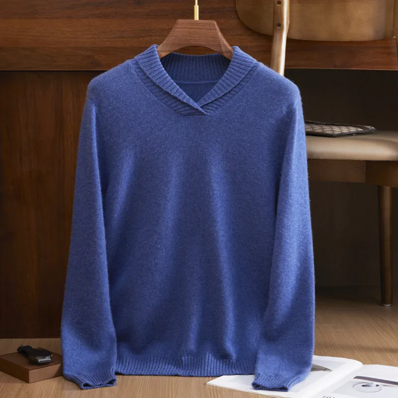 Men's 100% Pure Cashmere Sweater Long Sleeve Pullover Cashmere Sweater