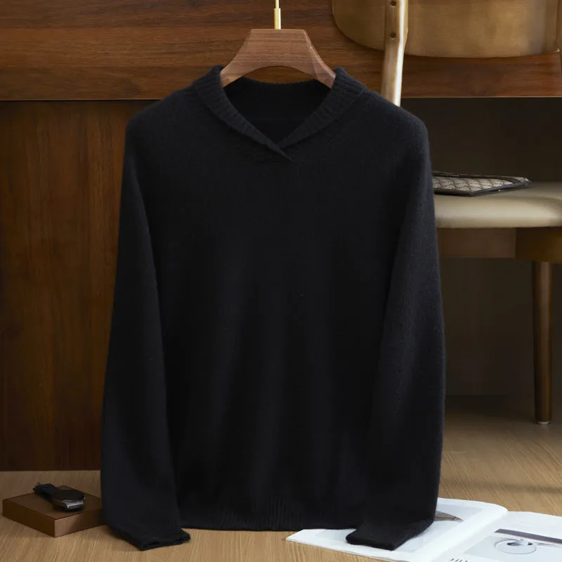 Men's 100% Pure Cashmere Sweater Long Sleeve Pullover Cashmere Sweater