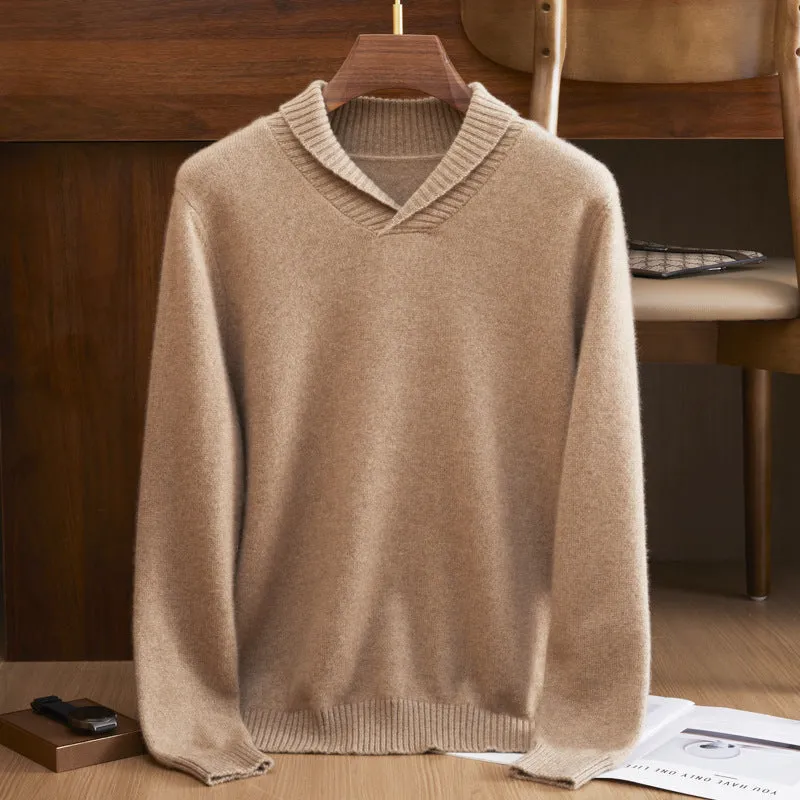 Men's 100% Pure Cashmere Sweater Long Sleeve Pullover Cashmere Sweater