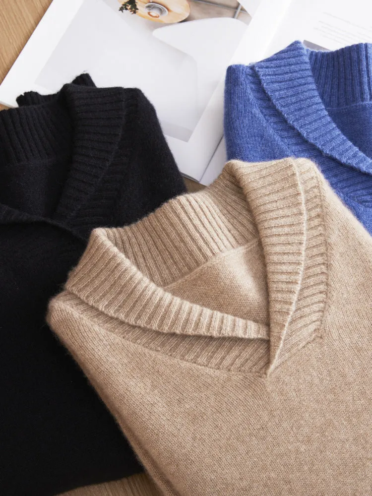 Men's 100% Pure Cashmere Sweater Long Sleeve Pullover Cashmere Sweater