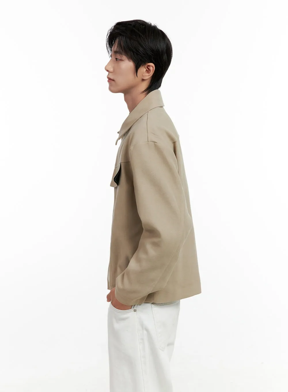 Men's Button Collared Refined Jacket IN401