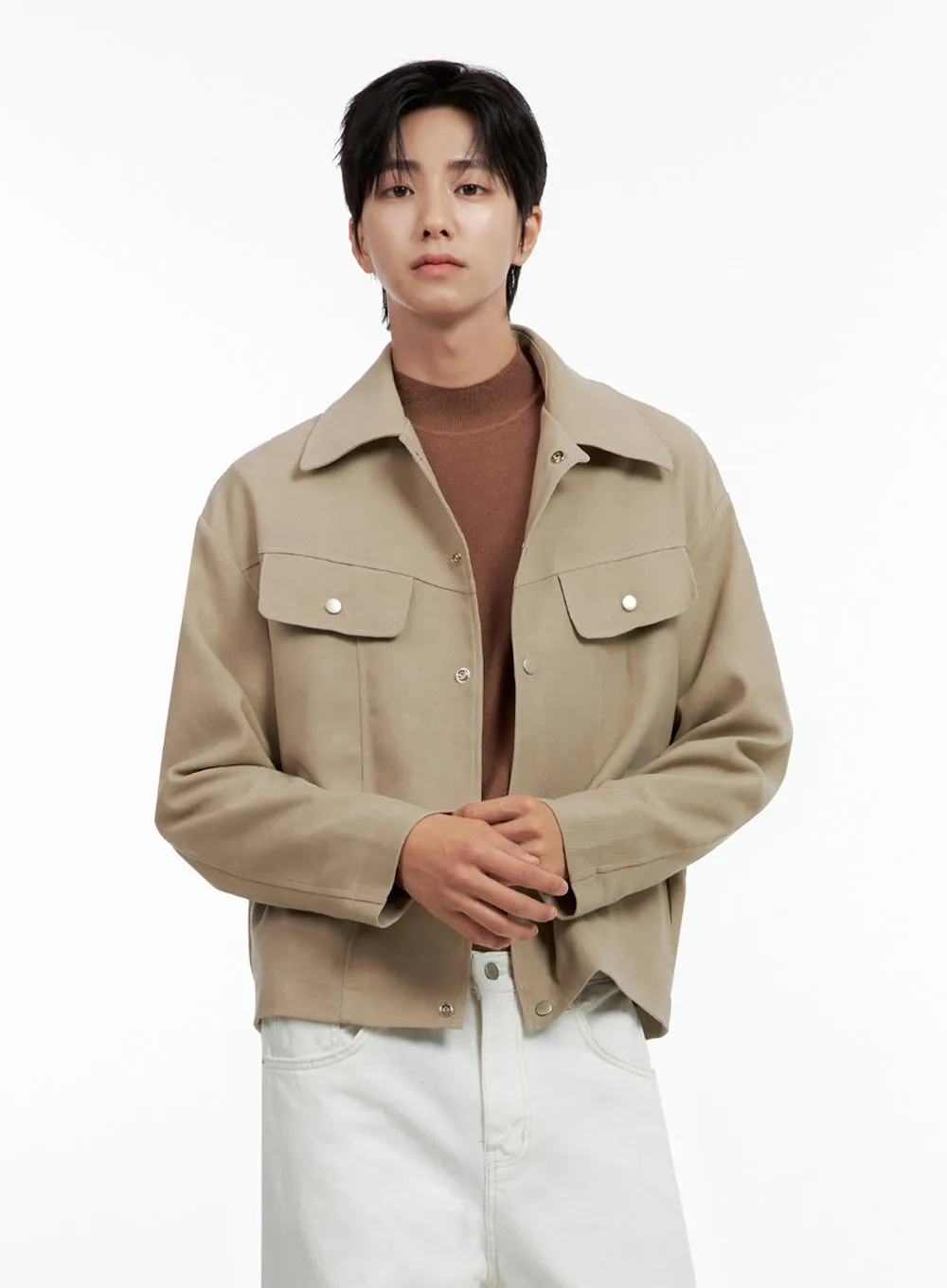 Men's Button Collared Refined Jacket IN401