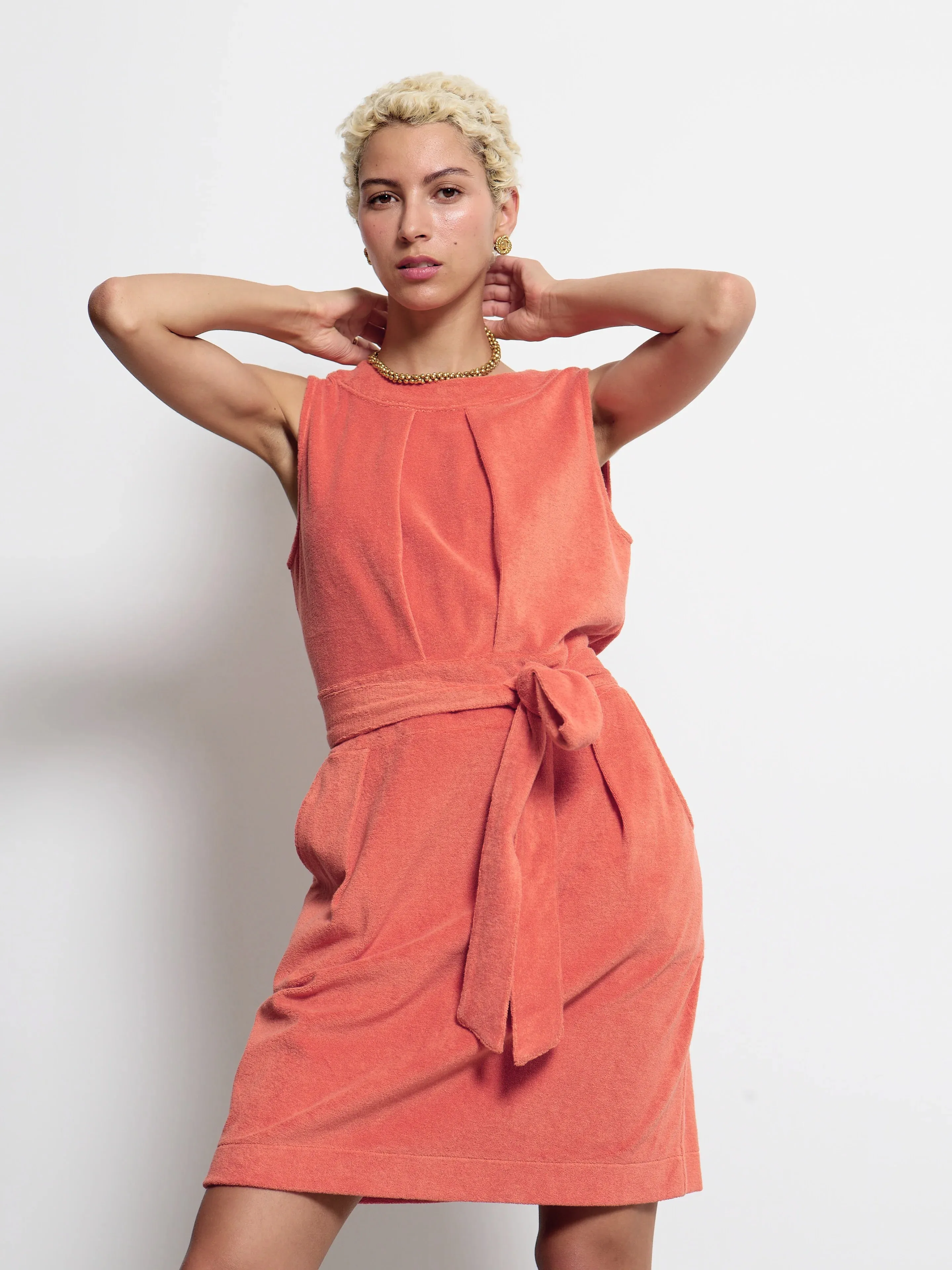 MIDI DRESS CORAL