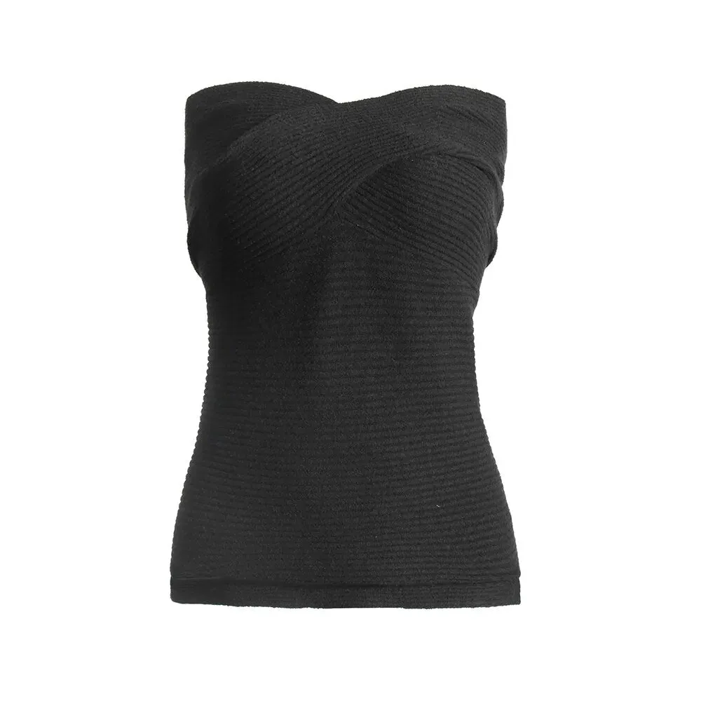 Minimalist Solid Tank Tops For Women Strapless Sleeveless Slim Summer Vest Female Fashion Style Clothing