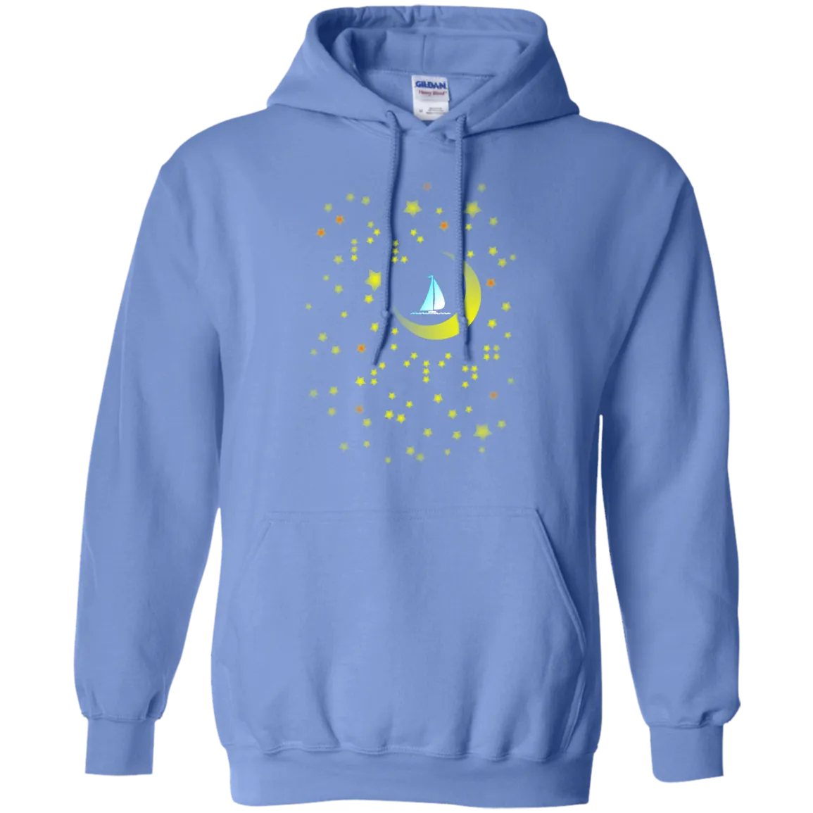 Moon Sailing on G185 Gildan Pullover Hoodie 8 oz.